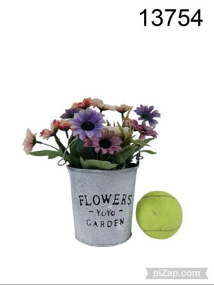 Imagen de MACETA LATA C/FLORES 03.25